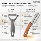 Multifunctional Fruit and Vegetable Peeler,Premium Stainless Steel Blade,Wooden Handle Hand Tool with Bottle Opener,Julienne Peeler for Potato,Cucumber,Orange,Pineapple,Veggie (4)