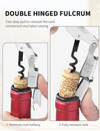 CORKAS Wine Key - Professional Handcrafted Heavy Duty Waiter Corkscrew, Compact Wine Opener with Double Hinged, Foil Cutter and Bottle Opener, Gifts for Servers, Sommelier, Bartenders - White