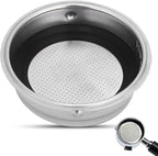 1 Cup 51mm Coffee Filter Basket, Stainless Steel Pressurized Mesh Coffee Filters Bottomless Portafilter Coffee Machines Accessories for Semi-Automatic Coffee Machine Series (1 Cup)