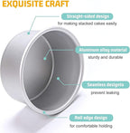 HomeMall 4 Inch Aluminum Round Cake Pan, 8 Pieces Non-stick Mini Cake Baking Pan - Layer Baking Round Cake Pans Set for Home Kitchen DIY Baking Tools Supplies