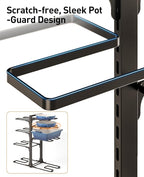 ORDORA Pots and Pans Organizer under Cabinet, 20.8" Height Heavy Duty 120LBS Pots Pans Organizer Rack for Cabinet 8-Tier Adjustable for Big Stockpots, Dutch Oven, Cast-iron Pan, Heavy Cookware, Bronze