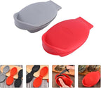 2pcs Oyster Shucking Tool and Holder Set, Silicone Hand Protective Clips, Kitchen Gadget for Safe Oyster Opening, Gray and Red, Seafood Specialty Tool for Home and Outdoor Use