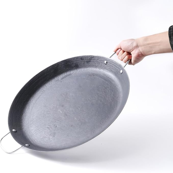 16 Inch Cast Iron Comal Redondo para Tortillas Grande – Large Round Heavy-Duty Griddle Pan with Dual Handles for Mexican Cooking, Quesadillas, Tlayudas, and Outdoor Grill Use