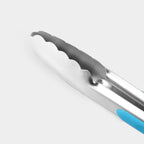 Premium 304 Stainless Steel Tongs Set – 12" Grill Tongs & 9" Cooking Tongs, Heat Resistant up to 600°F, Wavy Grip Head, Non‑Slip Handle with Locking Clip & Hanging Loop, Dishwasher Safe, Blue