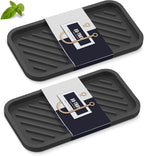 EG-SIPRO Kitchen Sink Organizer Tray,Sponge Holder for Kitchen Sink Bathroom Counter Tray Sponge Caddy Silicone Soap Holder for Soap dispenser, Bottle, Dishwashing Accessories(2-pack)