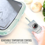 OVENTE Electric Griddle with 16 x 10 Inch Flat Non-Stick Cooking Surface, Removable and Adjustable Temperature Control, Indoor Grill for Instant Breakfast, Pancakes, Eggs or Burgers, Blue GD1610LBL