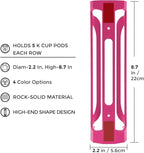 K Cup Holder for Keurig: Coffee Pod Holder for Counter Small Space - Kcup holder for Wall Mount (4, Rose Red)