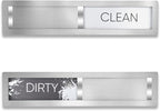 Clean Dirty Magnet for Dishwasher, Premium Stainless Steel, Dirty/Clean Speckled Design, Durable Magnet & Clear Indicators with Extra Tape (Silvery-Gray-01)