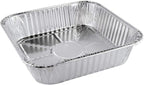 8x8 Disposable Aluminum Pans With Lids - 50 Pack Foil Pans For Cooking, Baking Cakes, Roasting & Homemade Breads - Disposable Food Containers With Foil Lids