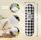 THE BAG BAG Plastic Bag Holder, Black and White Buffalo Check Plaid Grocery Bag Dispenser, Hanging Trash Bag Storage Organizer for Kitchen, Laundry Room, Pantry, Farmhouse Decor, Gifts For Grandma Mom