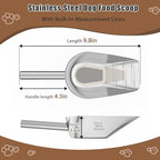 Pet cat-dog food-scoop measuring cup - Food-grade 304 stainless steel material | 3/4 Cup capacity | Precision scale measurements