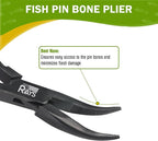Fish Bone Pliers/Tweezers – Ergonomic Non-Slip Grip, Food-Grade Stainless Steel Deboner | Pin Bone Remover for Salmon, Trout & All Fish