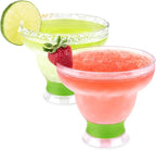Host FREEZE Stemless Margarita Glasses, Insulated Plastic Cocktail Glasses for Frozen Drinks, Double Wall Chiller Cups for Beach, Outdoor Party, Home Bar, Margarita Gifts, 12 oz, Set of 2, Green