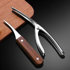 BESPORTBLE Stainless Steel Shrimp Peeler and Deveiner Set with Wood Handles 4 Shrimp Knives and 1 Shell Clipper Seafood Tool and Deveining Kitchen Specialty Gadgets 5pcs