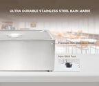 SYBO Commercial Grade Stainless Steel Bain Marie Buffet Food Warmer Steam Table for Catering and Restaurants (1 Section)