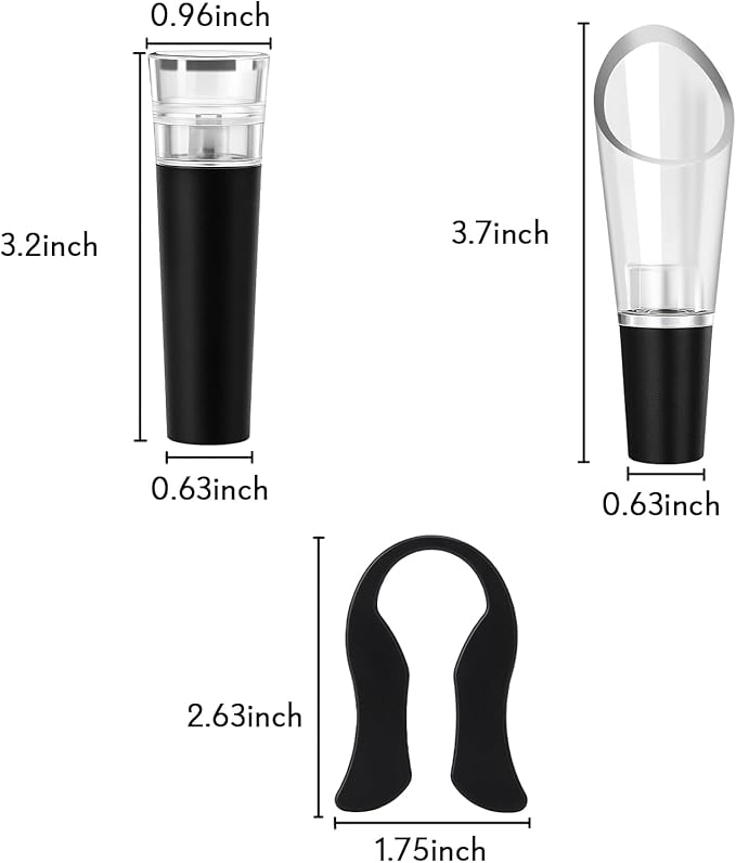KORCCI Multifunctional Wine Bottle Opener Gift Set - Heavy-Duty Zinc Alloy Wing Corkscrew, Foil Cutter, Vacuum Stopper & Aerator Pourer for Kitchen, Bar, Restaurant, Bartenders