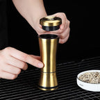 Kyraton Gold Salt and Pepper Shakers, Titanium Plating Stainless Steel Salt and Pepper Grinders Refillable Pepper Grinder, Pepper Mill, Salt Grinder, Salt Shaker, Salt Pepper Shaker Set of 2