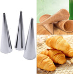 Non-stick Cream Horn Molds Stainless Steel, FantasyDay 5 inch Large Size Cannoli Tubes Kit Pack of 20 Baking Cones Pastry Roll Horn Croissant Mold - Christmas Anniversary Free Standing Cone Shape
