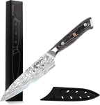MOSFiATA 4 Inch Paring Knife, Kitchen Knife Fruit Knives with Sheath, German High Carbon Stainless Steel EN1.4116 Precision Cooking Vegetable Knife for Carving, Peeling, Trimming