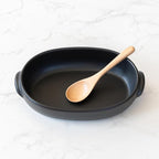 Banko Ware Au Gratin Dish for One Person Diameter 9.4 inches (24 cm), Heat Resistant, Pottery, Oven Safe, Direct Fire, Microwave and Dishwasher Safe, Black, Made in Japan