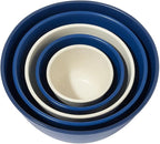Wheat Straw Mixing Bowl Set with Lids - Blue - Set of 10
