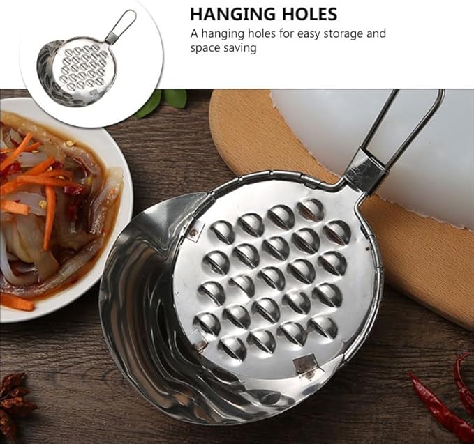 SOLUSTRE Vegetable Grater Multi-Functional Food Scraper Tool Stainless Steel Jelly Scraper for Kitchen Use with Hanging Hole Lightweight and Portable 6.10X3.85X1.73 Inches