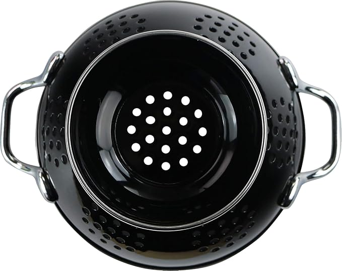 Calypso Basics by Reston Lloyd Powder Coated Enameled Colander, 1 Quart, Black