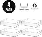 Clear Plastic Storage Bins, Pantry Organizers and Storage, Kitchen Organization and Storage Containers Bins for Organizing, Fridge, Freezer, Bathroom, Pantries, Medicine Cabinet Organizer Bin