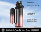POWCAN 40 oz Insulated Water Bottle with 2-in-1 Straw and Spout Lid, Keep Cold 24H, Leak-Proof, BPA-Free, Double Wall Stainless Steel Water Bottle for Sports, Gym, Travel, Gift, and School (Queen)
