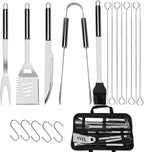 Brinman BBQ Tools & Grill Set, 19PCS Stainless Steel Grilling Accessories Kit in Case, Grill Utensil Set,Grill Sets for Men with Spatula, BBQ Gifts for Men, Women, Dad,Grills Tools.