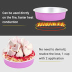 Beasea Disposable Mini Pans with Lids, 50 Pack 4” 8oz Light Pink Aluminum Baking Foil Tins Round Small Tart Container for Individual Cupcake Dessert Muffin Ramekin Cheesecake Quiche Oven Dishes