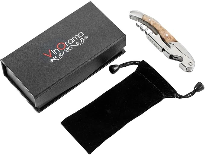 Waiters Corkscrew Wine Opener Rosewood Handle 3-in-1 Beer Bottle Opener and Foil Cutter, The Best Choice of Professional Waiters and Bartenders Around the Globe