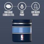 Hydrapeak x NBA Officially Licensed Memphis Grizzlies 25oz Stainless Steel Vacuum Insulated Thermos Food Jar with Handle, Wide Mouth Leak-Proof Soup Thermos for Adults, 10 Hrs Hot & 16 Hrs Cold