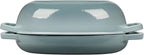 Enameled Cast Iron Oval Dutch Oven Pot with Lid, Dutch Oven for Sourdough Bread Baking, Oval Bread Pan, 5qt, Seasalt