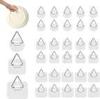 Bilillo 30PCS Adhesive Picture & Plate Hangers, No Nails Wall Hooks, Invisible Heavy Duty Sticky Hanging Hooks for Frames, Plates, Wall Art Decor, No Damage (Round & Square)