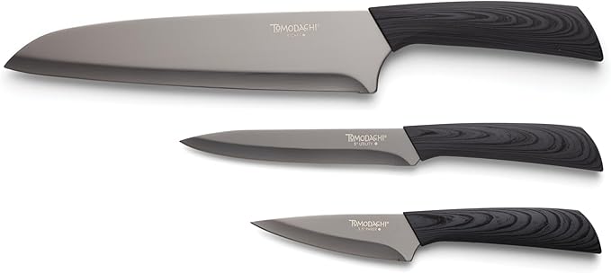 Hampton Forge Tomodachi HMC01A612C Raintree Ash – 3 Piece Knife Set with Matching Blade Guards