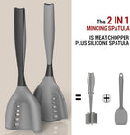 Mincing Spatula Meat Chopper, Hamburger Grinder, Premium Heat Resistant Smasher for Ground Beef, Potato Mix Tool, Meat & Poultry Tenderizers-Black