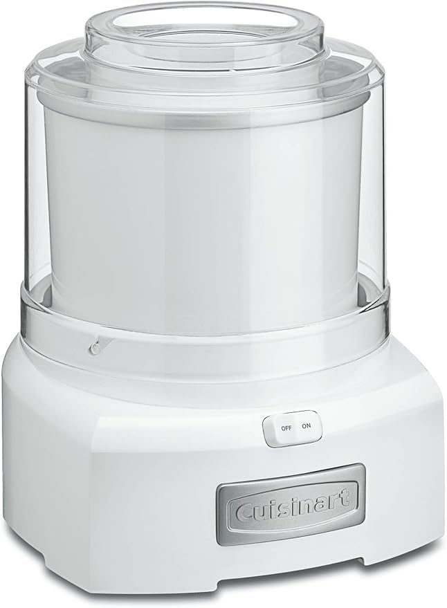 Cuisinart Ice Cream Maker, 1.5 Quart Double Insulated, Sorbet and Frozen Yogurt Maker, Ready in 20 Minutes, ICE-21P1, White