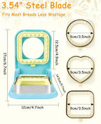 3-in-1 Uncrustable Sandwich Maker - Heart/Round/Square Crustless Sandwich Cutter & Sealer for Kids' Lunch, Breakfast & Lunchboxes | BPA-Free Uncrustable Press,Easy Clean (3-Shape Light Blue)