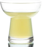 Lysenn Stemless Margarita Glasses Set of 2 - Elegant Vertical Stripes Cocktail Glasses – Premium Hand Blown Glassware for Martini and Mixed Drinks – 10 oz