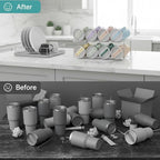 Stackable Water Bottle Organizer for Stanley 40 oz Tumbler, Larger Water Bottle Holder for Kitchen Cabinet, Pantry Organizers and Storage for Stanley Cup and Tumbler Organizer, Hold 8 Bottles