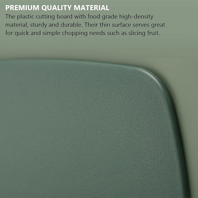 Cutting Boards for Kitchen,Plastic Cutting Board Set of 3, Thick Chopping Boards for Meat, Veggies, Fruits, with Easy Grip Handle,Dishwasher Safe (Green, 3Pcs)