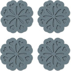 Set of 4 Silicone Trivet Mat - Hot Pot Holder Hot Pads for Table & Countertop - Trivet for Hot Dishes - Non-Slip & Heat Resistant Modern Kitchen Hot Pads for Pots & Pans, Grey