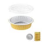 7" Round Aluminum Foil Containers with Lids (5 Pack) – Heavy Duty Disposable Takeout Pans for Food Storage, Meal Prep, Soup, Leftovers & Catering, 29oz