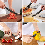 Kitchen Knife Set with Block, 19 PCS High Carbon Stainless Steel Sharp includes Serrated Steak Knives Set, Chef Knives, Bread Knife, Scissor, Sharpener, all in one