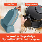 bella Flip-n-Store Waffle Maker, EverGood™ Ceramic Nonstick Coating, Fits-anywhere™ Kitchenware, Power Indicator Light & Touch Handle, 7” Wide & 1" Deep Plates, 1000 Watt, Surf