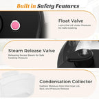 NEWBULIG 16-in-1 Electric Pressure Cooker, 8QT Multi Cooker with 12 Presets, Slow Cook Rice Steamer Sauté Soup Meat Stew Canning Yogurt Maker, Ceramic Inner Pot & Recipe Book Included, Black