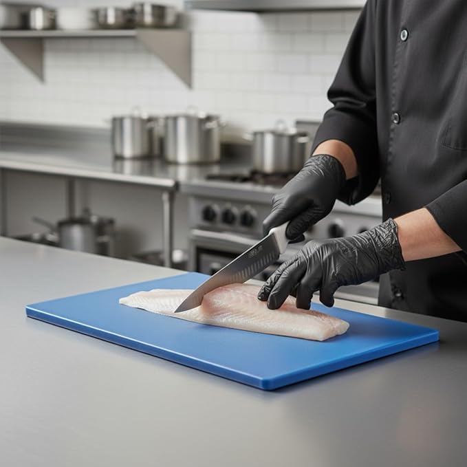 TrueCraftware- 18" X 12" X 1/2” Cutting Board for Kitchen Blue Color Plastic- Durable Kitchen Cutting Board Commercial Chopping Board Non Slip Surface Cutting Mat for Meat Vegetables Dishwasher Safe