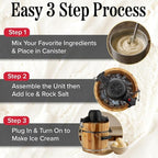 Electric Ice Cream Maker Machine - 4 Quart Old Fashioned Icecream Maker with Hand Crank and Electric Paddle - Pine Wood Bucket Ice Cream Machine for Frozen Yogurt, Gelato, Sorbet by Classic Cuisine