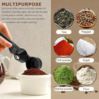Coffee Scoop & Funnel for Reusable K Cups Refillable Coffee Pods Coffees Measuring Spoon Easy Slide Scoop with Funnel for Ground Coffees, Protein Powder, Tea(COLOR:black)